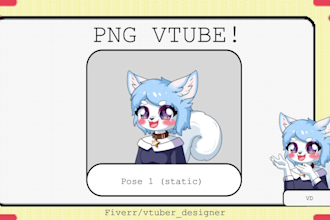 create png tuber or GIF tuber animation character for vtuber