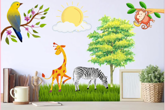 create printable  wall decals,decor, sticker for kids