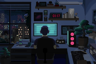 make pixel GIF animation, loop animation, pixel lofi art, pixel game animation