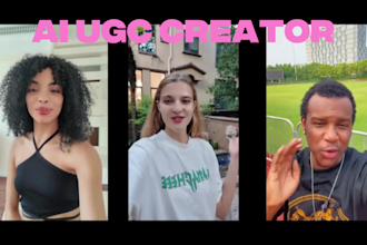ai ugc creators holding your product and promotional edit for your product
