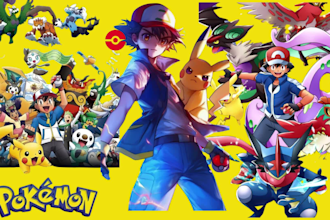 draw pokemon pixel art sprite sheet custom pokemon avatar fakemon trainer chibi