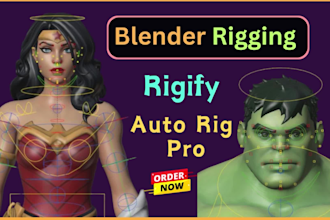 do 3d character rigging in blender, rigify, auto rig pro