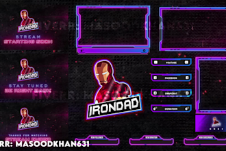 design twitch animated overlay for your stream