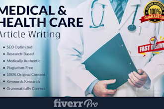 write medical health article, blogs on medicine,fitness,food