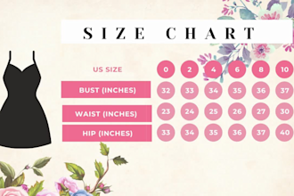 create an attractive size chart or size guide