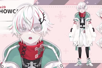 draw live 2d vtuber model, live 2d rigging, vtuber model, vtuber commission