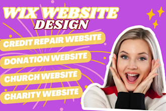 design church website charity donation website credit repair website on wix
