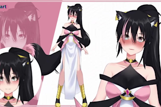 create and rig live2d vtuber, 2d vtuber, vtuber rigging, live2d character, anime