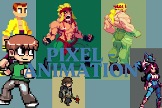 make pixel art character animation pixel sprite sheet tileset scene animated gif