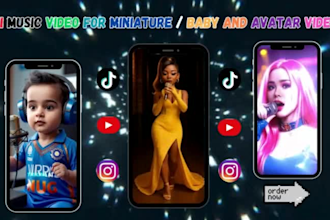 create world best ai music video for miniature, babies, ai avatar music video