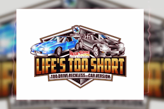 create unique modern car, racing logo design