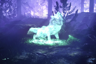 create 4k lone wolf howling logo intro animation