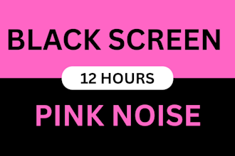 create black screen white, pink and brown noise video for youtube