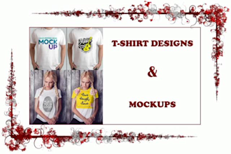 create modern tshirt designs and mockups