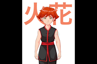 draw original anime characters in 90s retro style