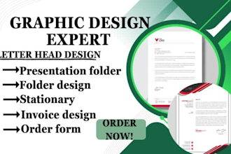 design business card, letterhead, presentation folder, stationary pricelist