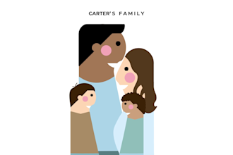 draw faceless portrait illustration of a couple