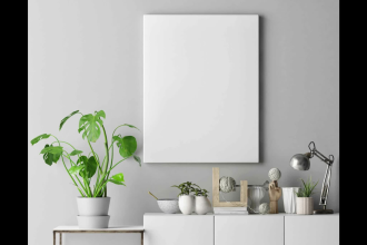 do custom canvas wall art mockup design