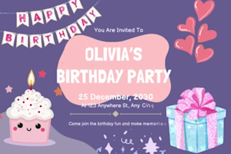 design amazing birthday, wedding, any invitation card design