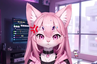 live2d character,rig, vrchat,furry,anime art,pngtuber,vroid model,3d vtuber,oc