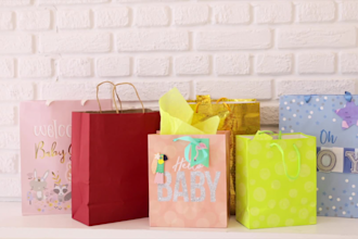 design tote bag, paper bag, and plastic shopping bag