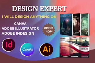be your canva adobe illustrator indesign expert ebook design book cover kdp
