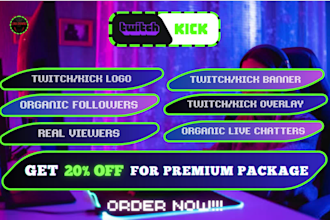 create custom twitch and kick graphics and promote your channel organically