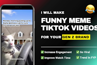 make funny meme tiktok videos for your gen z brand