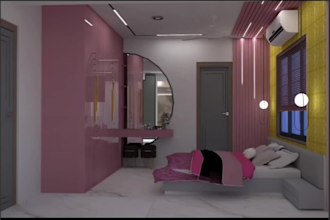 create interior design 3d model and  rendering