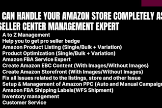be your amazon VA for seller central,PPC,SEO,ebc, storefront,error 5665 and more