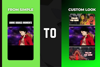 create 20 custom anime tiktok, reels, and youtube shorts templates for you