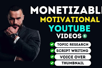 create monetizable motivational or histroy videos for youtube