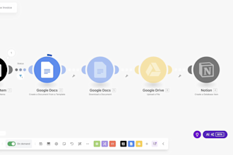 automate invoice creation with notion, make, google workspace