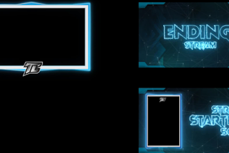 design animated twitch overlay, facecam, panels, screen, alerts for stream