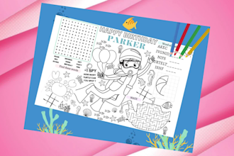 create fun custom placemat party sheet for kids