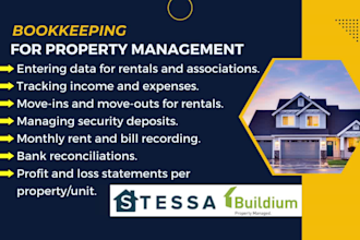 offer bookkeeping for real estate property management on stessa and buildium