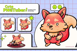draw your cute pngtuber animal character for streaming