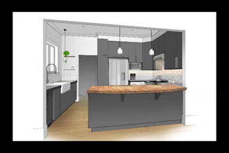 make kitchen interior illustration, sketch