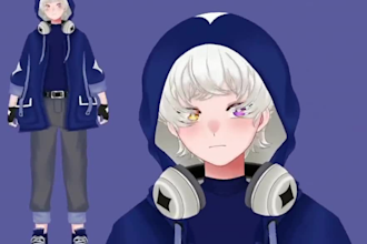 draw and rig live2d model vtuber character live 2d vtuber model anime prprlive
