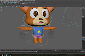 do 3d cartoon style rig,facial rig setup,3d character joints,ik fk controls,maya