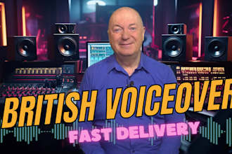 record a british voiceover with fast delivery
