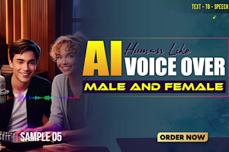 do text to speech realistic male and female ai voiceover