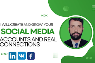 create linkedin vk fb accounts and business pages