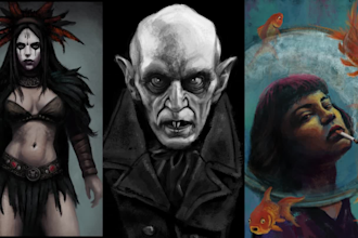 do a digital horror, dark, or goth painting