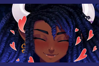 live 2d vtuber model, vtuber rigging, 2d vtuber model character illustration