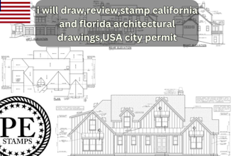 draw,review,stamp california and florida architectural drawings,USA city permit