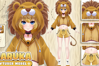design and rig live2d model, vruber rigging, nsfw facerig, pngtuber streaming