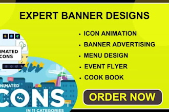 do icon animation advertisements menu event cookbooks banner design