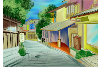 create anime, game,environment concept art and background