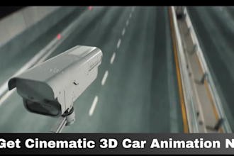 create skilled 3d car animation with realistic rendering